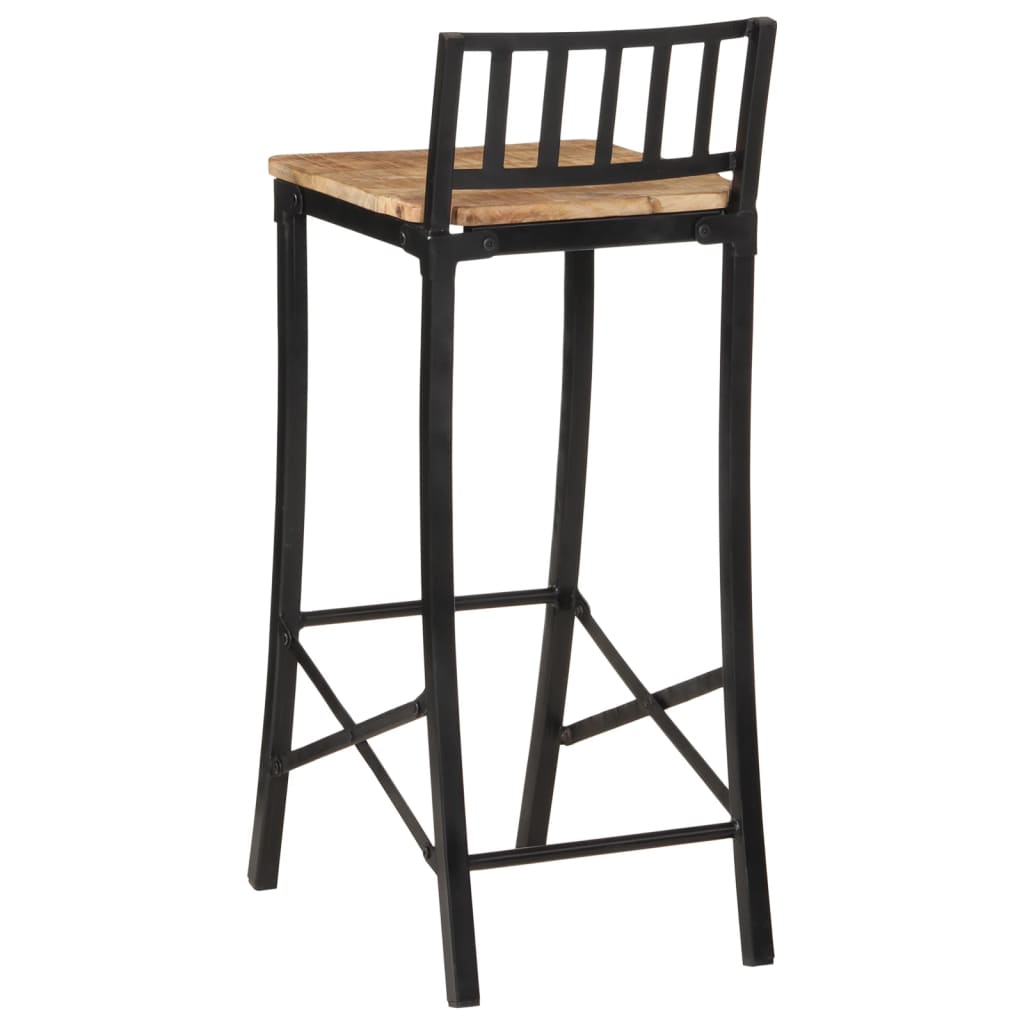 Bar Chairs 2 pcs Solid Rough Wood Mango