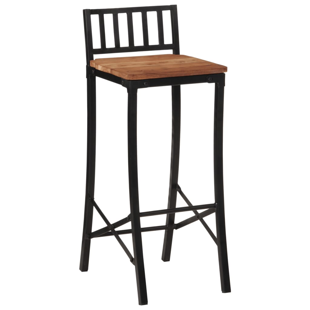 Bar Chairs 2 pcs Solid Wood Acacia