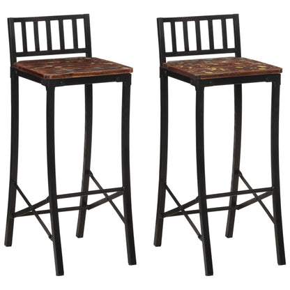 Bar Chairs 2 pcs Solid Wood Reclaimed