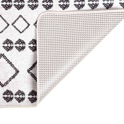 Rug Washable Black and White 120x170 cm