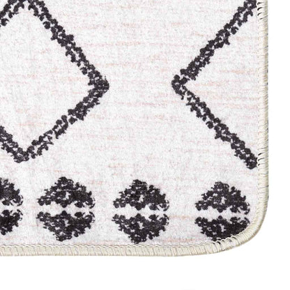 Rug Washable Black and White 120x170 cm