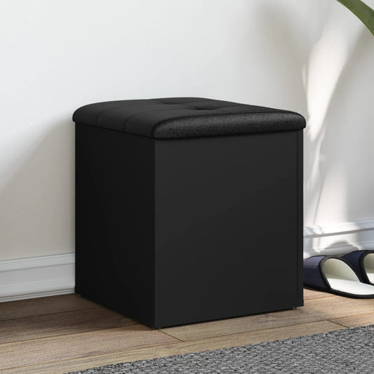Storage Bench Black 42x42x45 cm Engineered Wood