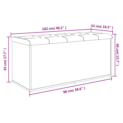 Storage Bench Concrete Grey 102x42x45 cm Engineered Wood