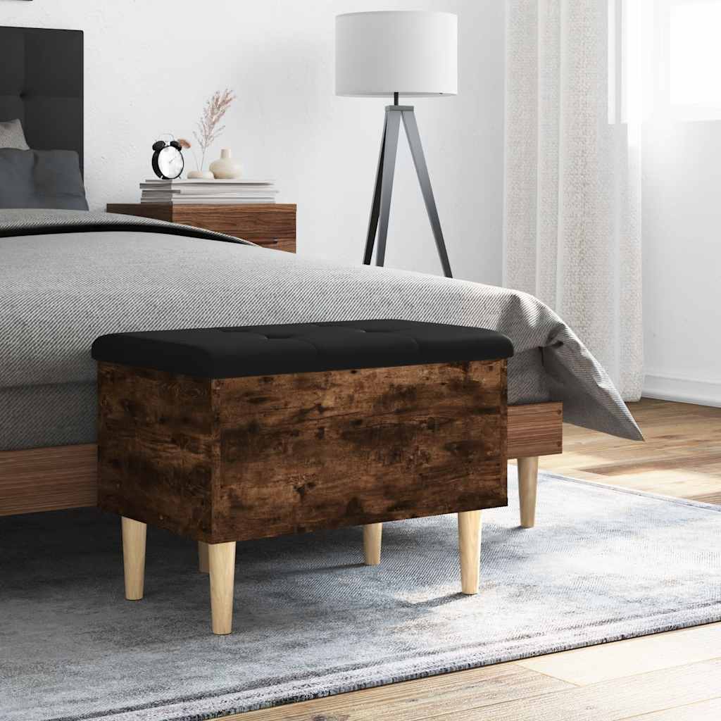 Storage Bench Smoked Oak 62x42x46 cm Engineered Wood