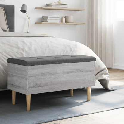 Storage Bench Grey Sonoma 82x42x46 cm Engineered Wood