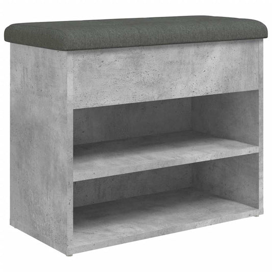 Shoe Bench Concrete Grey 62x32x50 cm Engineered Wood