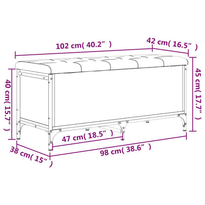 Storage Bench Black 102x42x45 cm Engineered Wood