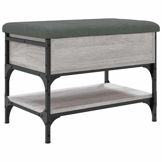 Shoe Bench Grey Sonoma 62x42x45 cm Engineered Wood
