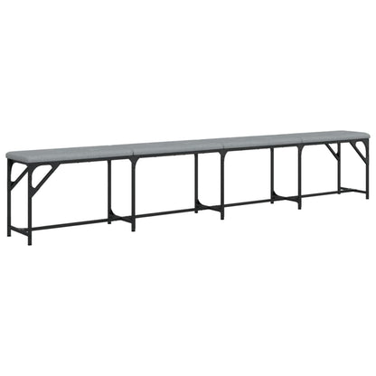 Dining Bench Light Grey 248x32x45 cm Steel and Fabric