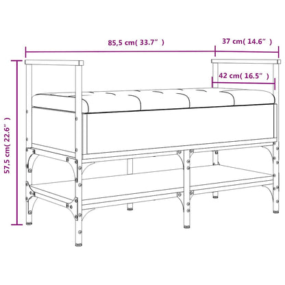 Shoe Bench Black 85.5x42x57.5 cm Engineered Wood