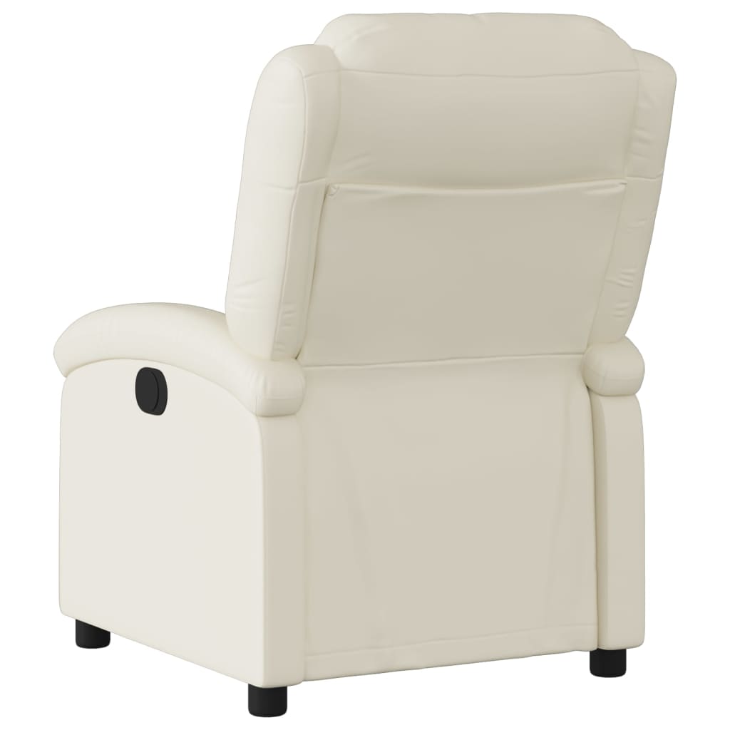 Recliner Chair Cream Faux Leather