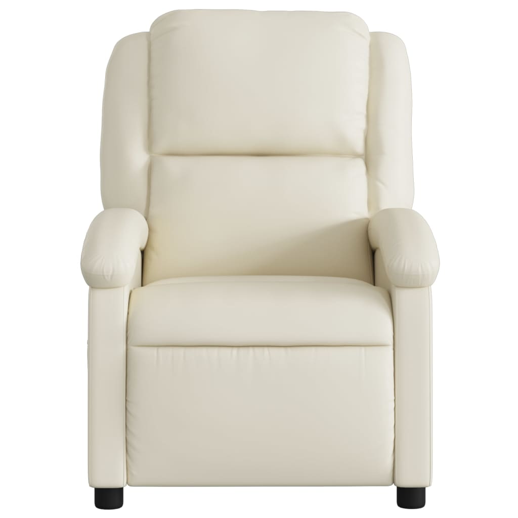 Recliner Chair Cream Faux Leather