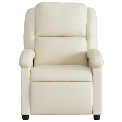 Recliner Chair Cream Faux Leather