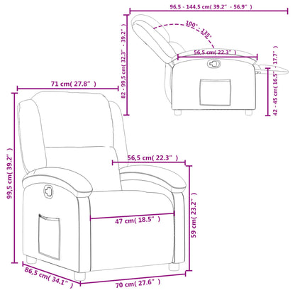 Recliner Chair Cream Faux Leather