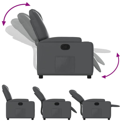 Recliner Chair Grey Faux Leather