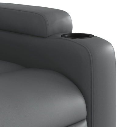 Recliner Chair Grey Faux Leather