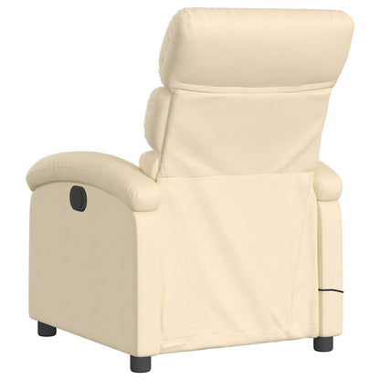 Massage Recliner Chair Cream Fabric