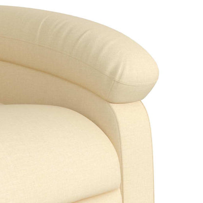 Massage Recliner Chair Cream Fabric