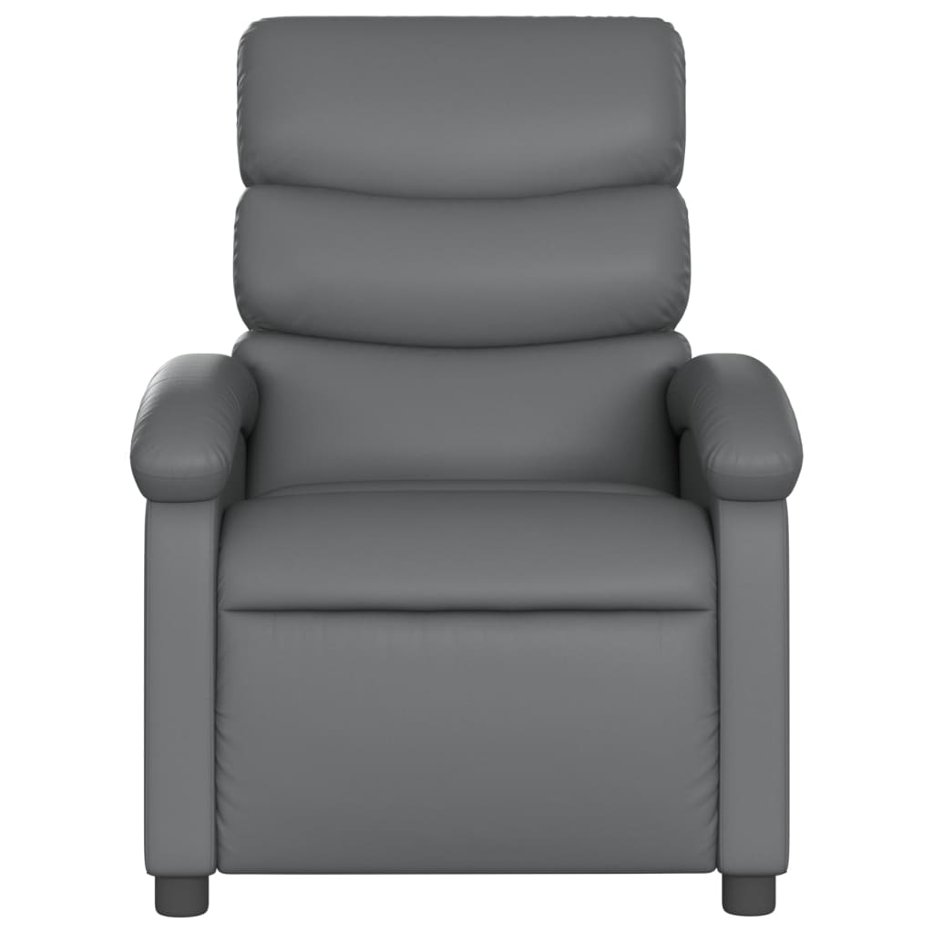 Recliner Chair Grey Faux Leather