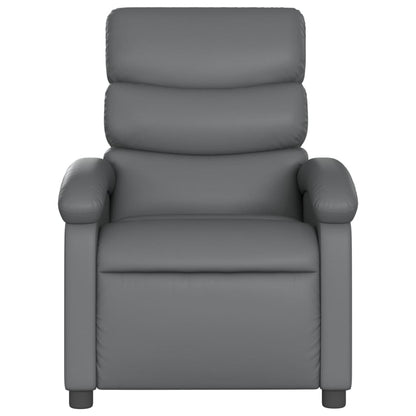 Recliner Chair Grey Faux Leather