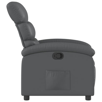 Recliner Chair Grey Faux Leather