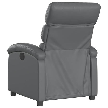 Recliner Chair Grey Faux Leather