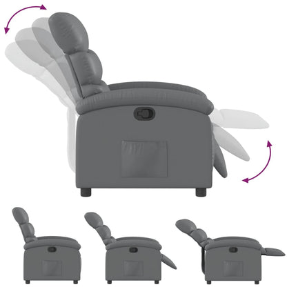 Recliner Chair Grey Faux Leather