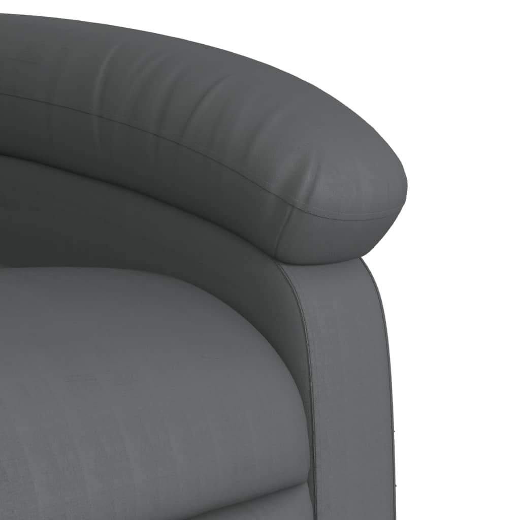 Recliner Chair Grey Faux Leather