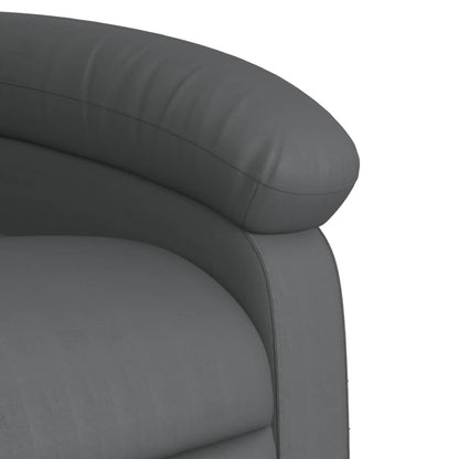 Recliner Chair Grey Faux Leather