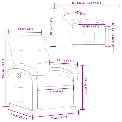 Recliner Chair Grey Faux Leather