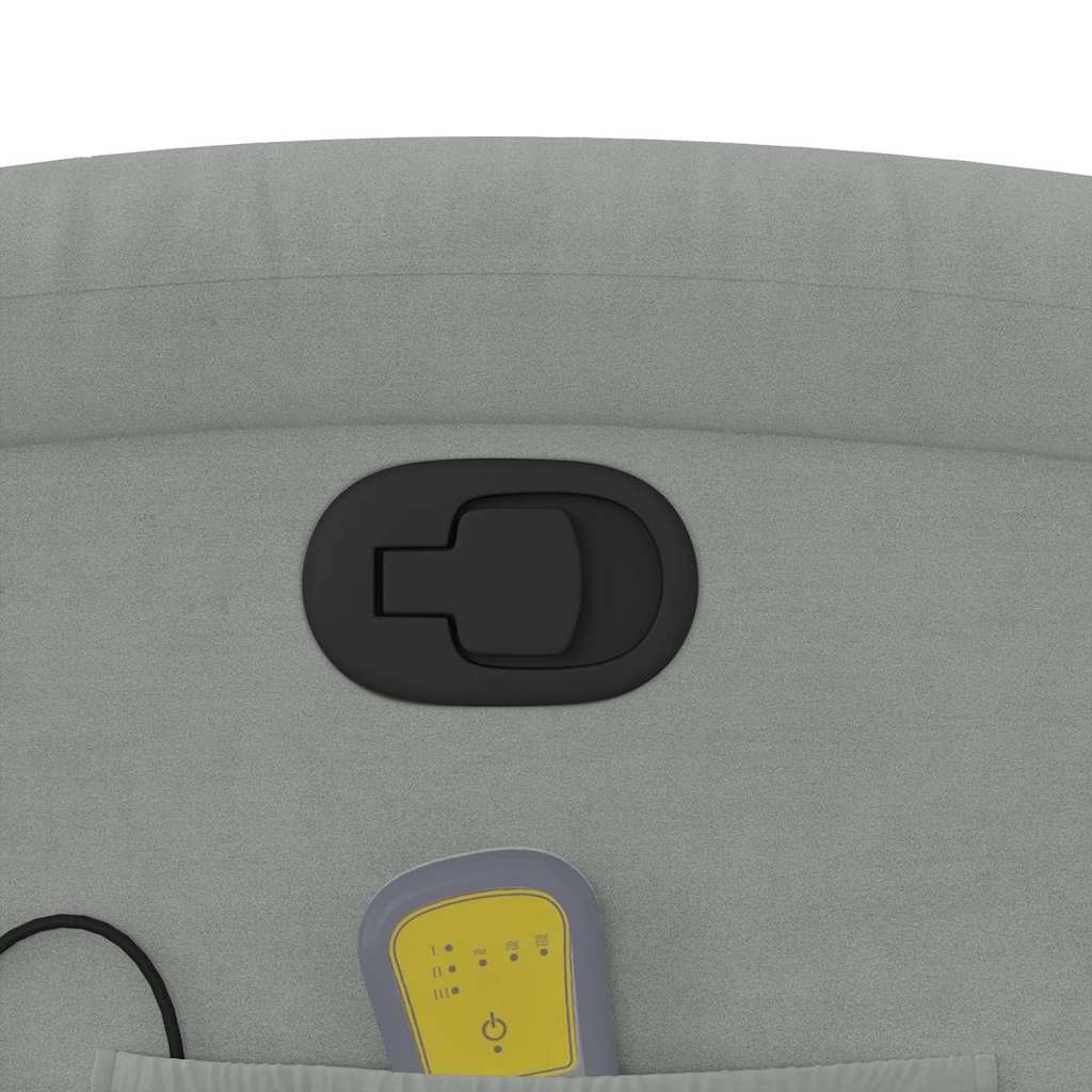 Massage Recliner Chair Light Grey Velvet