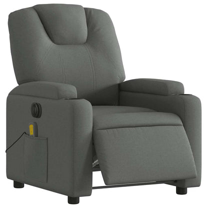 Electric Massage Recliner Chair Dark Gray Fabric