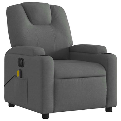 Electric Massage Recliner Chair Dark Gray Fabric