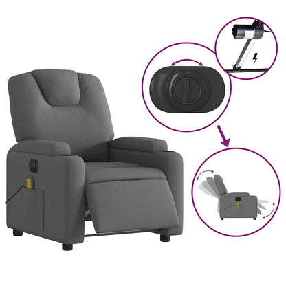 Electric Massage Recliner Chair Dark Gray Fabric