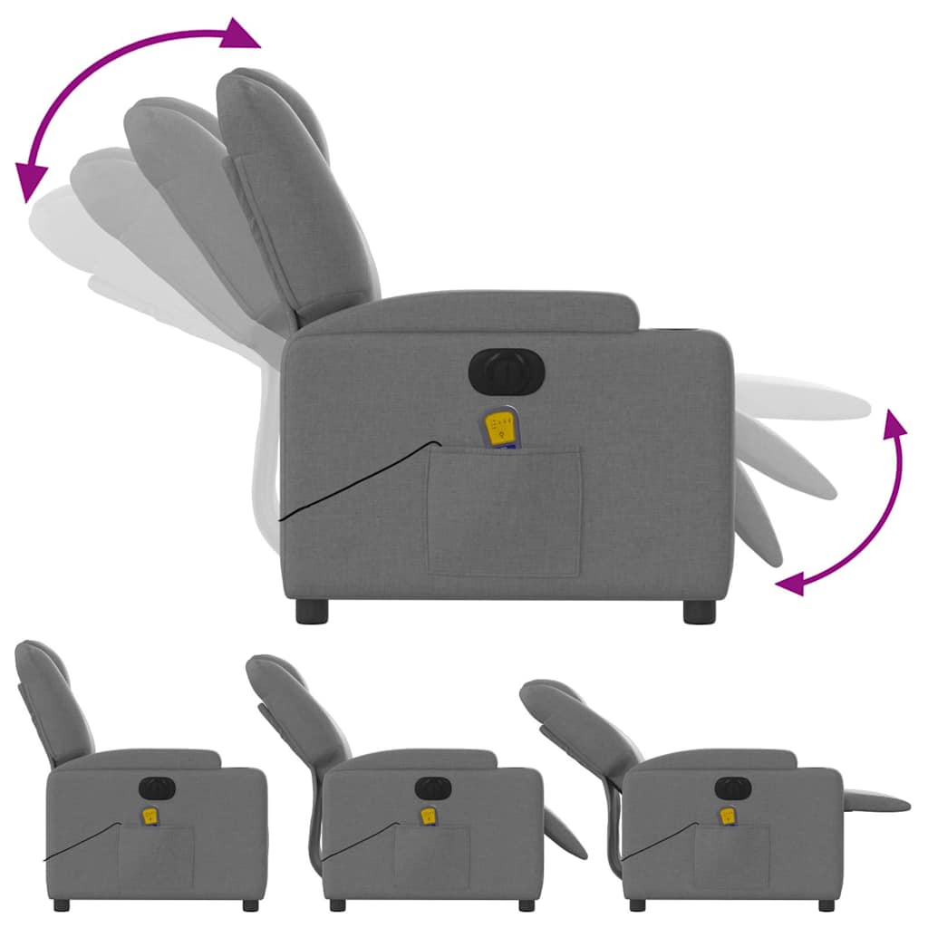 Electric Massage Recliner Chair Dark Gray Fabric