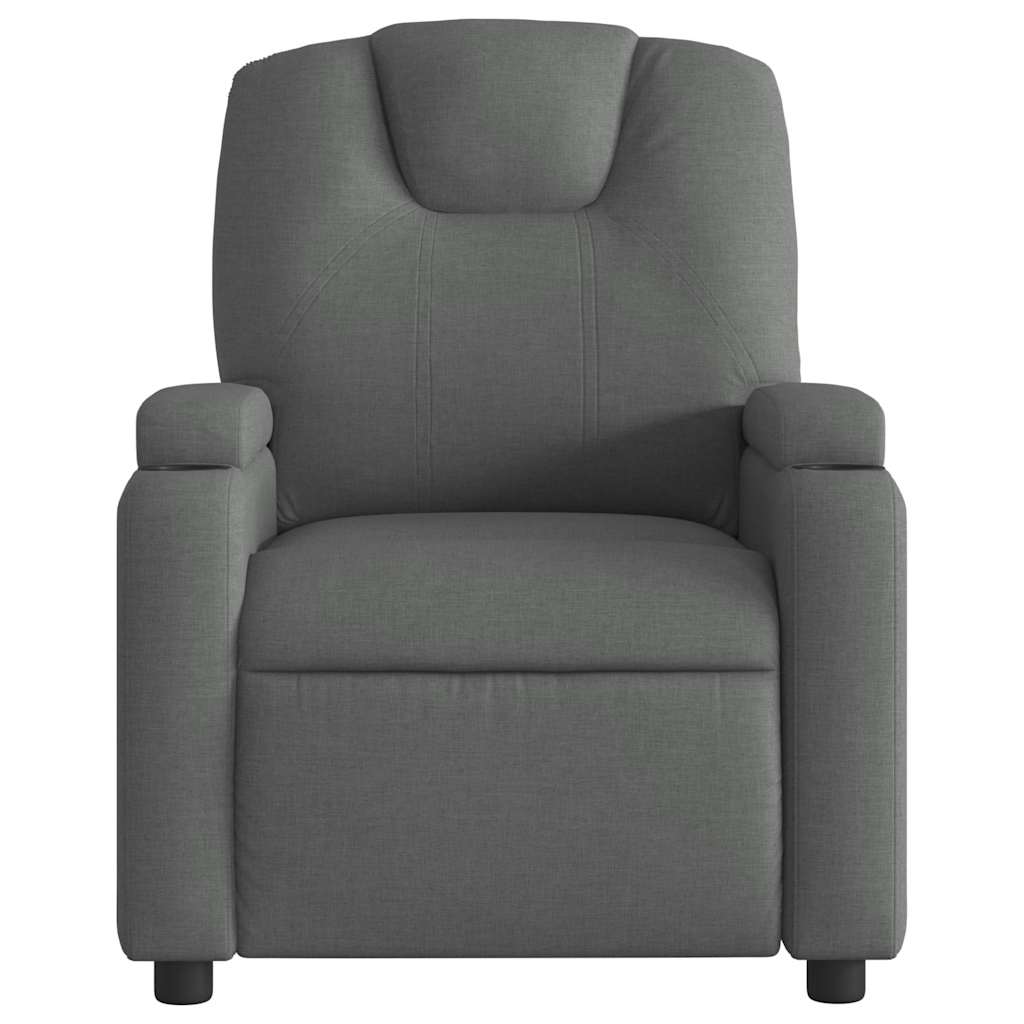 Electric Massage Recliner Chair Dark Gray Fabric