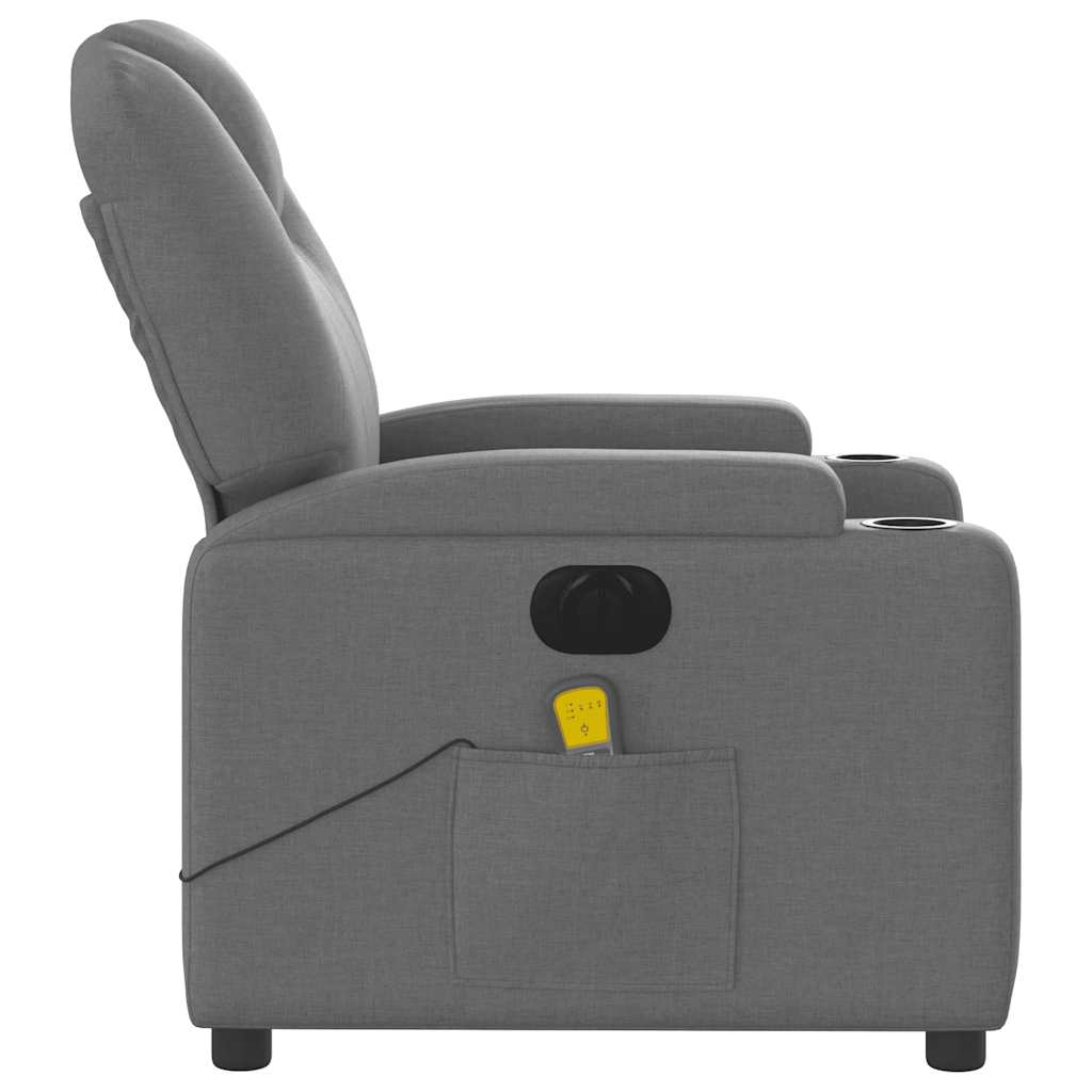 Electric Massage Recliner Chair Dark Gray Fabric