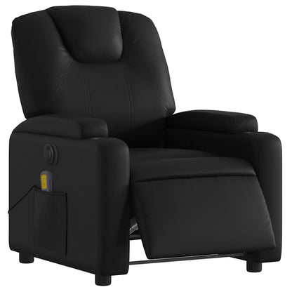 Electric Massage Recliner Chair Black Faux Leather