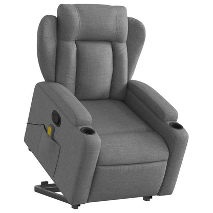 Stand up Massage Recliner Chair Dark Gray Fabric