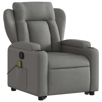 Stand up Massage Recliner Chair Dark Gray Fabric