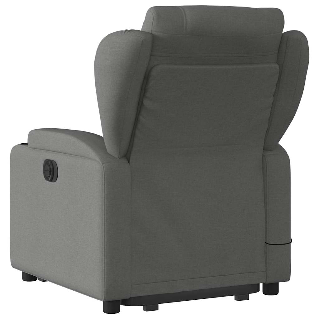 Stand up Massage Recliner Chair Dark Gray Fabric
