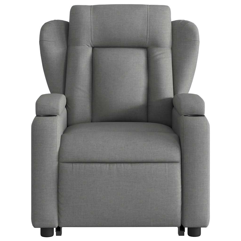 Stand up Massage Recliner Chair Dark Gray Fabric