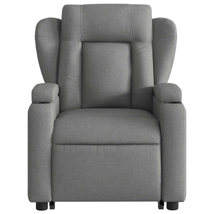 Stand up Massage Recliner Chair Dark Gray Fabric