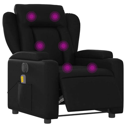 Electric Massage Recliner Chair Black Faux Leather