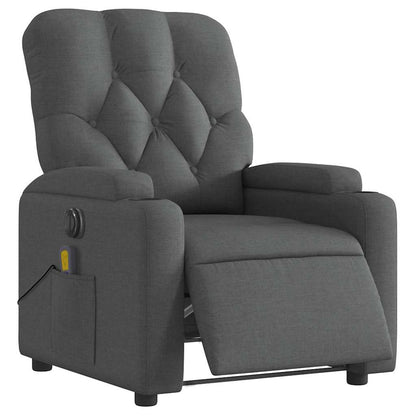 Electric Massage Recliner Chair Dark Gray Fabric