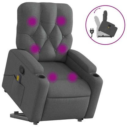 Stand up Massage Recliner Chair Dark Gray Fabric