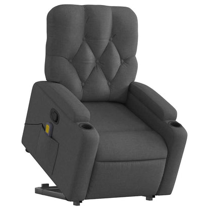 Stand up Massage Recliner Chair Dark Gray Fabric