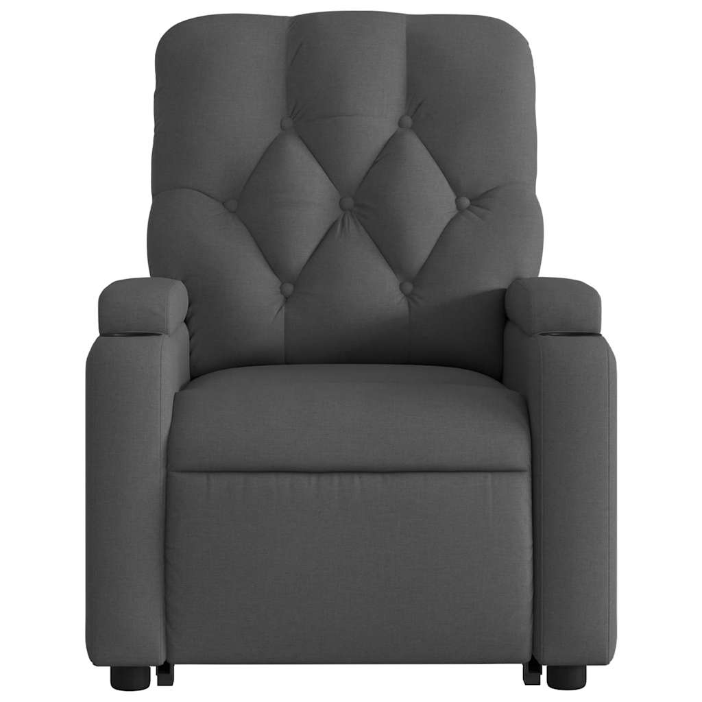 Stand up Massage Recliner Chair Dark Gray Fabric