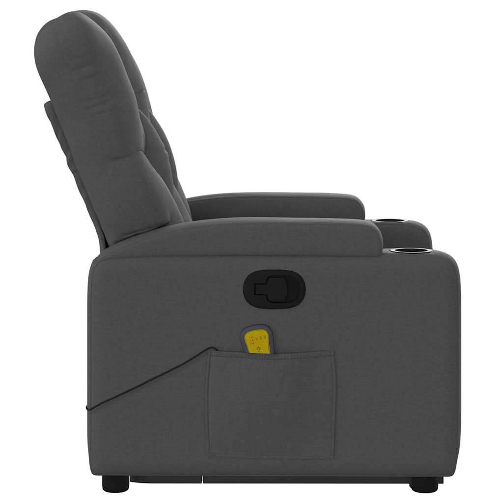 Stand up Massage Recliner Chair Dark Gray Fabric