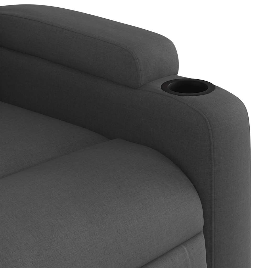 Stand up Massage Recliner Chair Dark Gray Fabric
